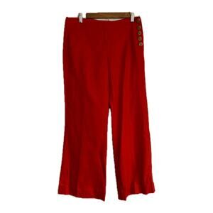 Anthropologie Elevenes Red Linen Blend Pant, size 2